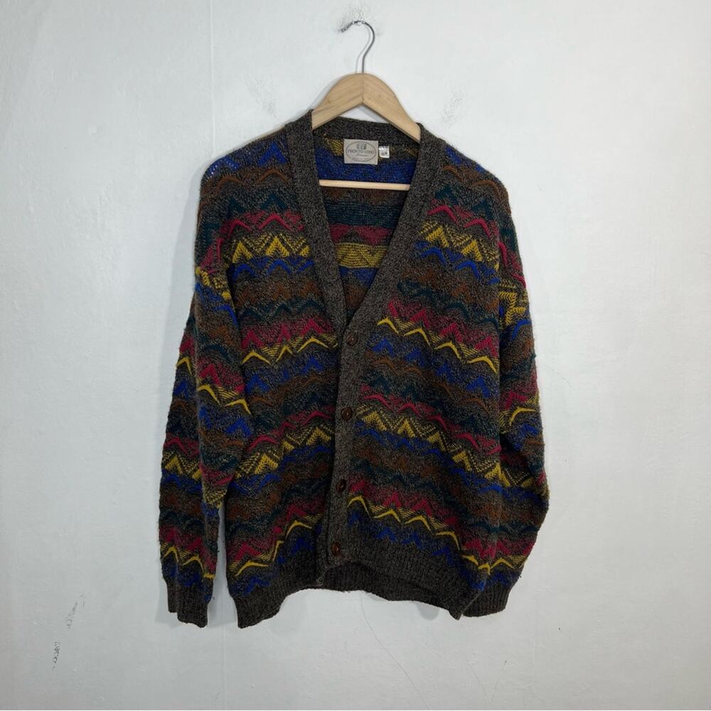 Vintage Pronto Uomo Grandpa Knit Cardigan Size Medium